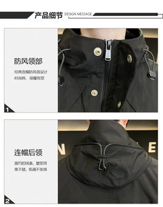 2023春季新款工装夹克 连帽拼色休闲韩版外套冲锋衣JK2306-P135图片