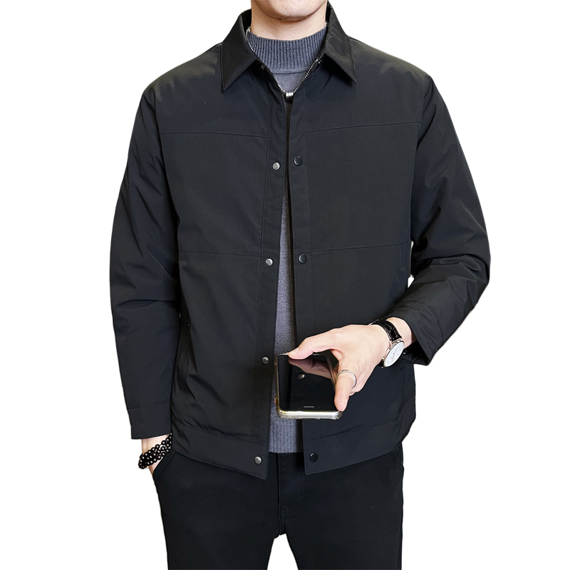 标轻薄羽绒服男工装风冬季潮流翻领短款外套男士夹克Y967-P165，男装夹克，电商A239