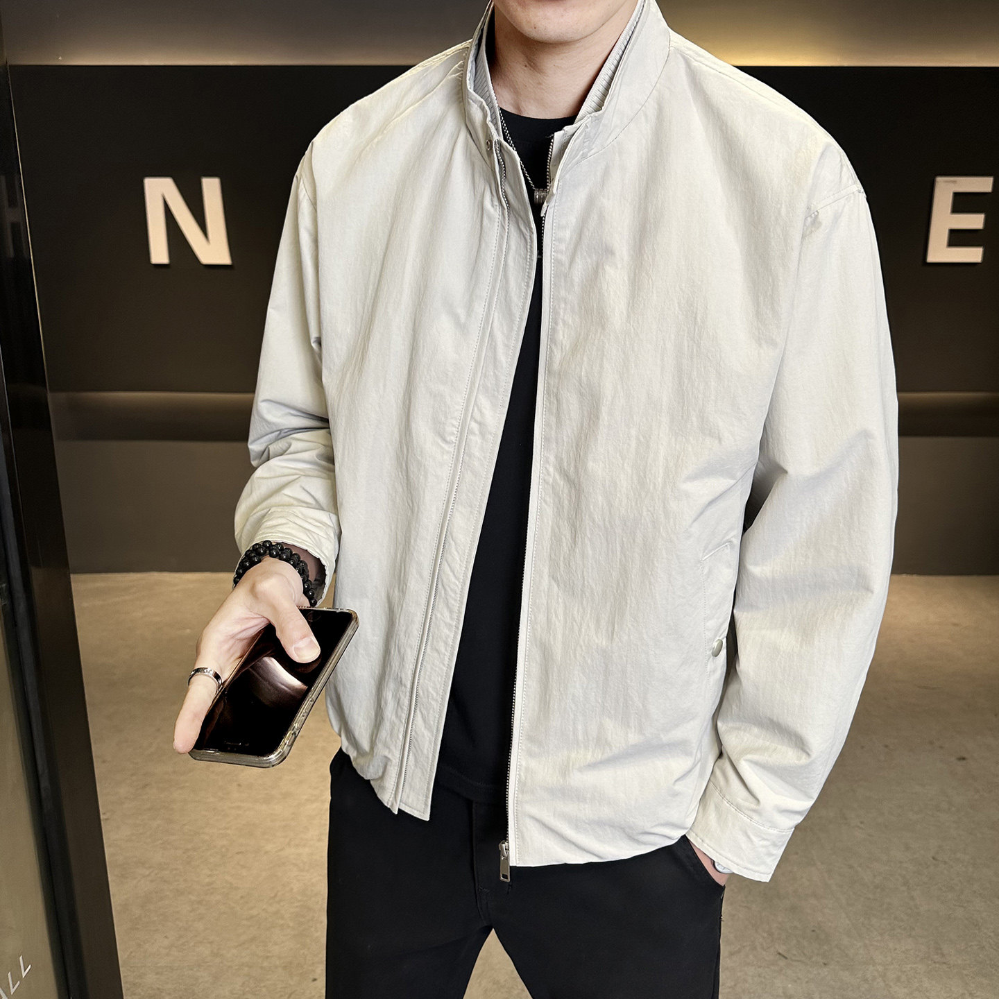 休闲风立领夹克男春秋外套潮牌宽松拉链开衫男士外套JK2616-P125,男装夹克,电商A239