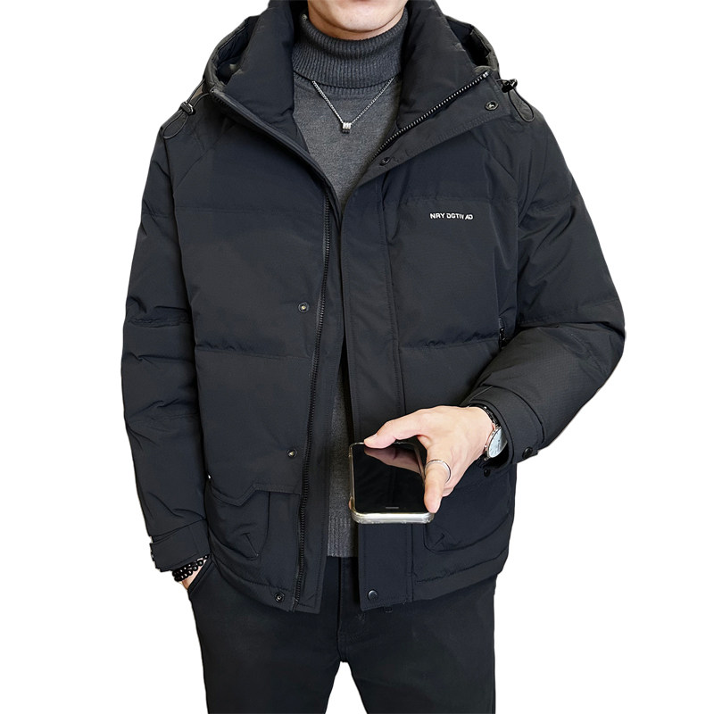 冬季店主风新款连帽标羽绒服男短款保暖羽绒外套Y2555-P225,男装羽绒服,电商A239
