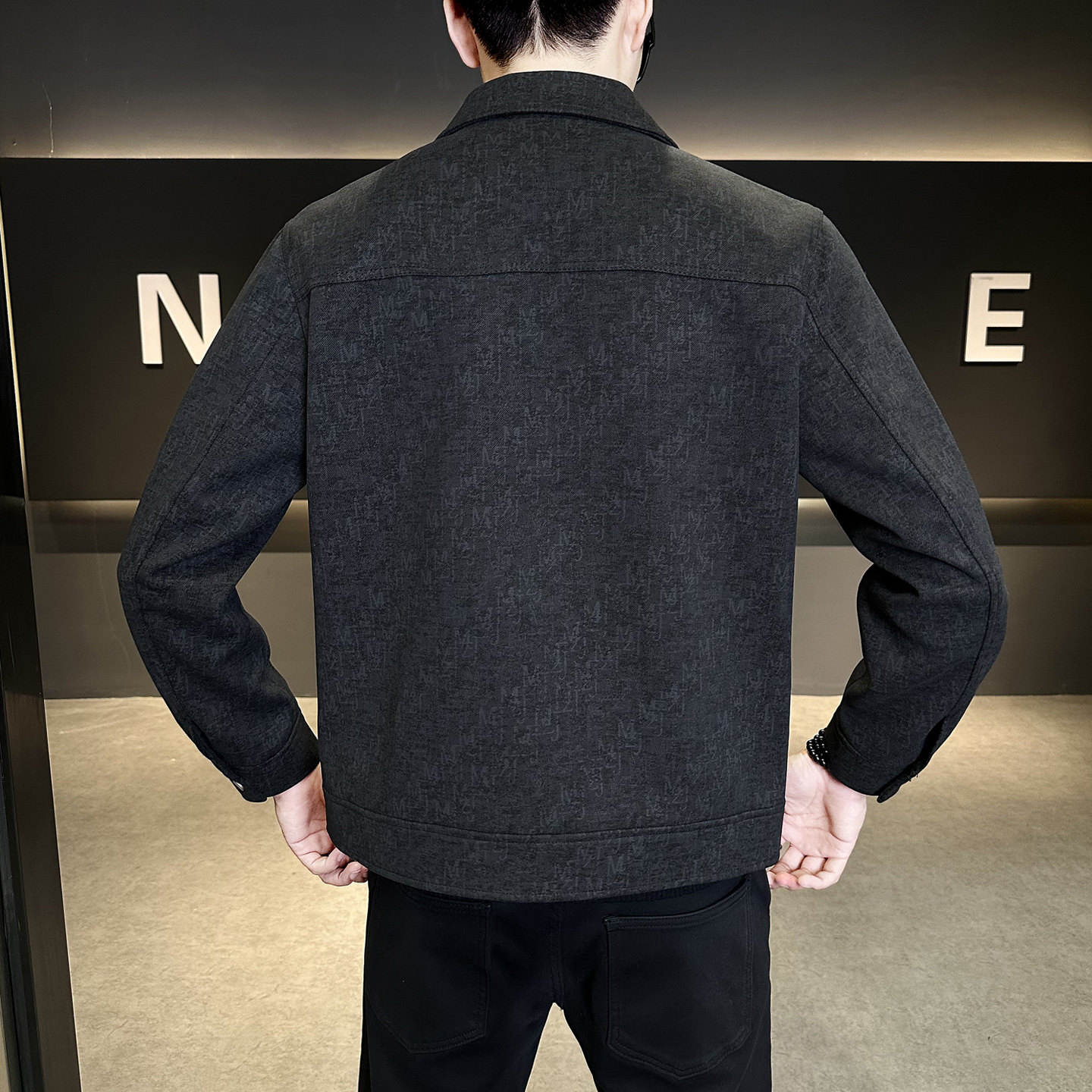 冬季翻领磨毛棉感加绒加厚夹克外套男百搭上衣JK8506加绒-P168,男装夹克,电商A239