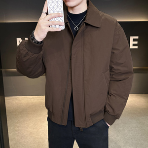 标老钱风翻领羽绒服夹克外套男潮流百搭冬季上衣外套Y5535-P195图片