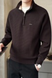 抗起球莱赛尔拉链打底外套针织纯色毛衣加厚秋冬D7780-P99，男装T恤，电商A239