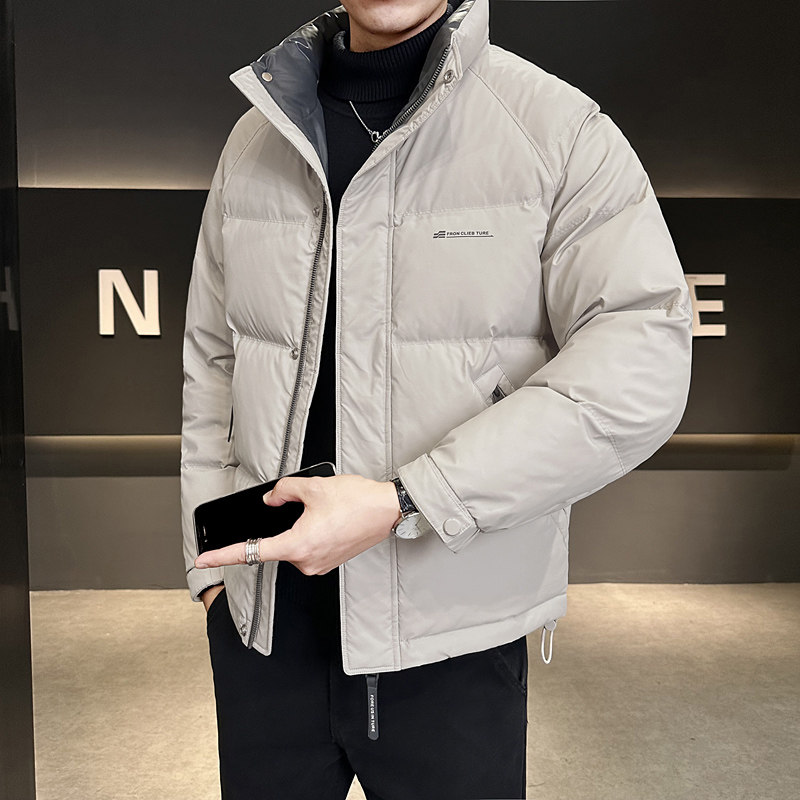 新款拼色立领羽绒服男短款外衣保暖羽绒外套Y611-P165，男装羽绒服，电商A239