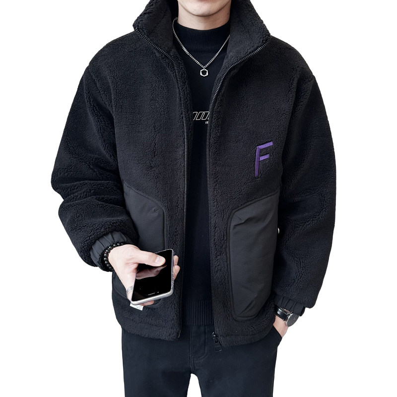 皮毛一体羽绒服男士冬季潮流颗粒绒加厚冬装外套Y9586羽绒-P245,男装羽绒服,电商A239