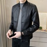 春季短款皮衣棒球服外套男韩版修身机车皮夹克P719-P130，男装夹克，电商A239