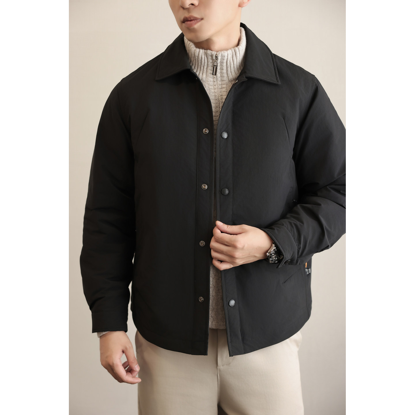 标轻薄羽绒服男休闲风冬季潮流翻领短款外套男士夹克Y190-P175,男装夹克,电商A239