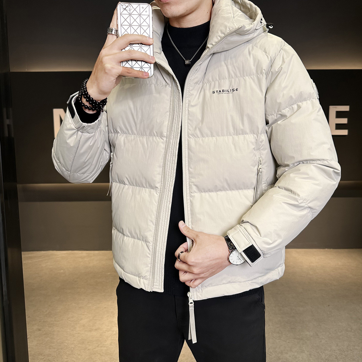 冬季男士羽绒服新款青年时尚简约修身保暖百搭外套Y6666-P215,男装羽绒服,电商A239