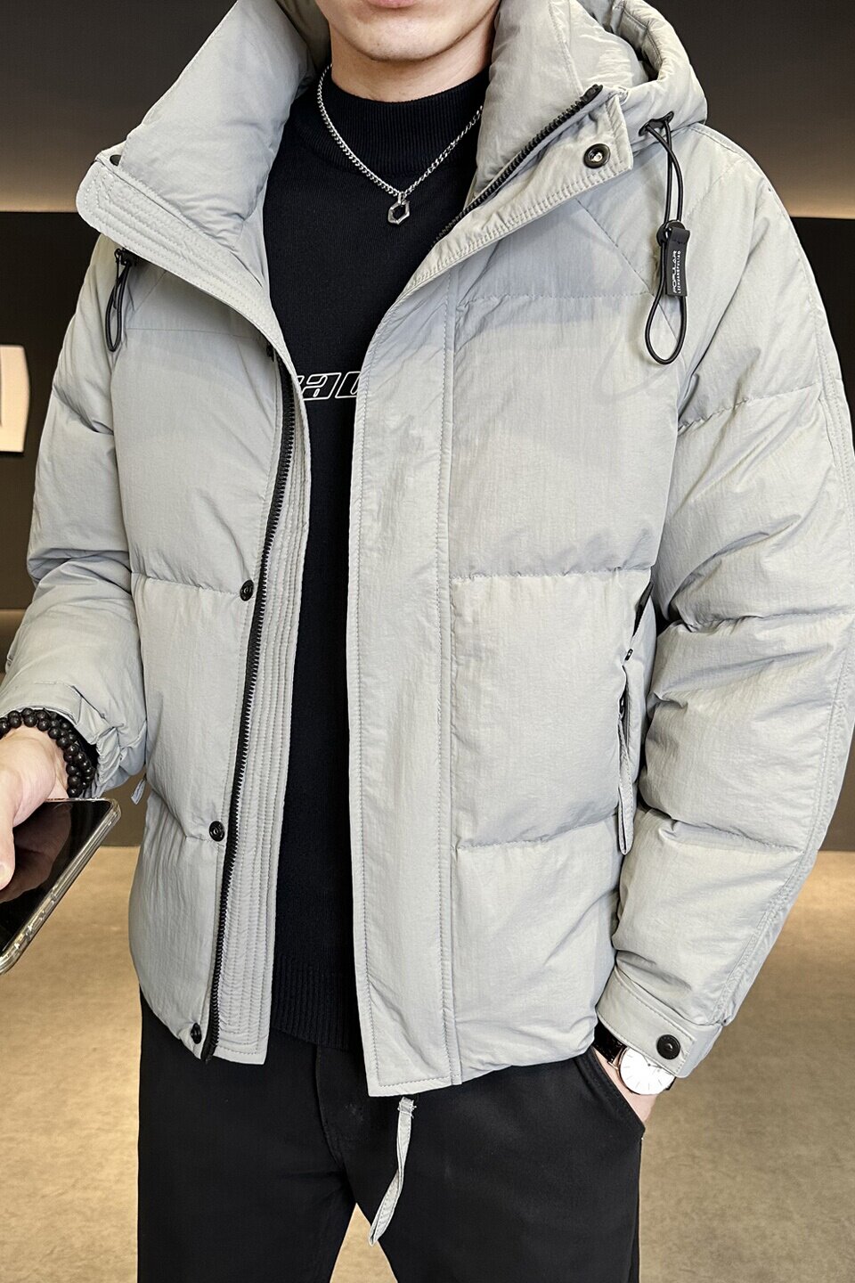 冬季店主风新款连帽标羽绒服男短款保暖羽绒外套Y2597-P235,男装羽绒服,电商A239