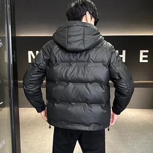 冬季店主风新款连帽羽绒服男 短款保暖羽绒外套Y155-P175图片