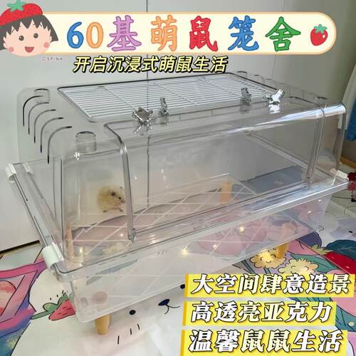 仓鼠笼金丝熊笼子造景亚克力笼舍