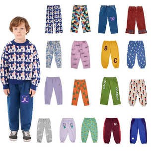 25秋冬BC卫裤男童满印卡通休闲裤女孩牛仔裤子儿童加绒运动卫裤