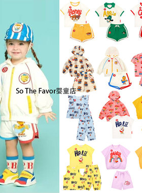 2025S夏款 贝贝卡通动物拼色短袖T恤/热短裤男女童套装防晒衣外套