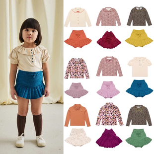 25年春夏新品 体恤针织裙甜美连衣裙 MP系列女童复古印花领结长袖