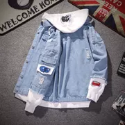 2019 áo khoác denim nam mới mùa xuân phiên bản Hàn Quốc của xu hướng tự canh tác mùa xuân áo khoác giản dị quần áo nam - Mùa xuân