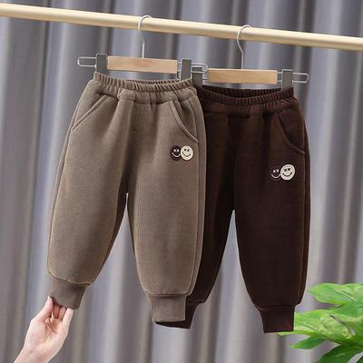 儿童裤子加绒冬款一体绒保暖男童宝宝加厚卫裤女童冬季棉裤羊羔绒