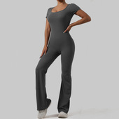 连体衣女休闲镂空运动连体服 长裤 欧美时尚 紧身瑜伽连体短袖