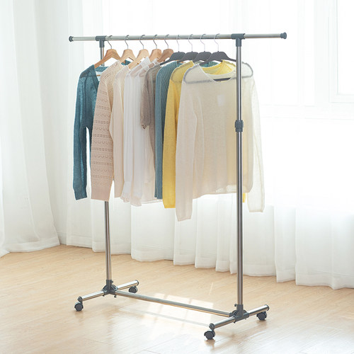 落地伸缩加厚室内单杆晾衣架