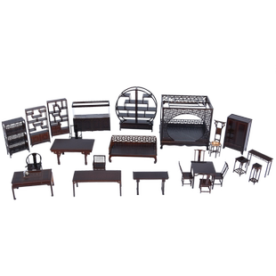 螃蟹王国中式家具室内沙盘建筑模型摆件材料传统紫檀红木家具1:25