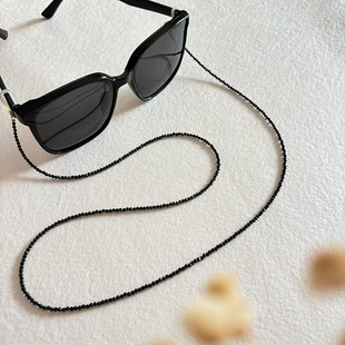天然黑尖晶石眼镜链口罩耳机挂脖绳墨镜太阳镜简约时尚百搭防丢链