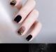 黑色晕染渐变显白纯手工秋冬穿戴甲短款 自然美甲贴片假指甲