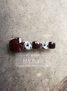 【M.Y nail 】脚趾纯手工穿戴甲深车厘子红显白春夏美甲脚甲