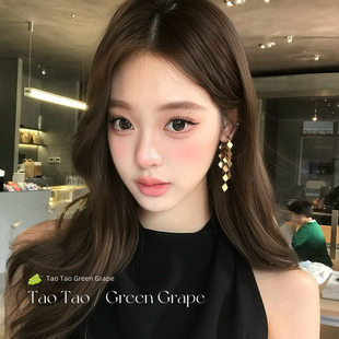 气质金色菱形长款流苏耳环女2025新款高级感轻奢耳钉方圆脸耳饰