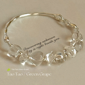 高级感白水晶串珠半镯手链女款 高颜值学生党闺蜜小众手串 2025新款