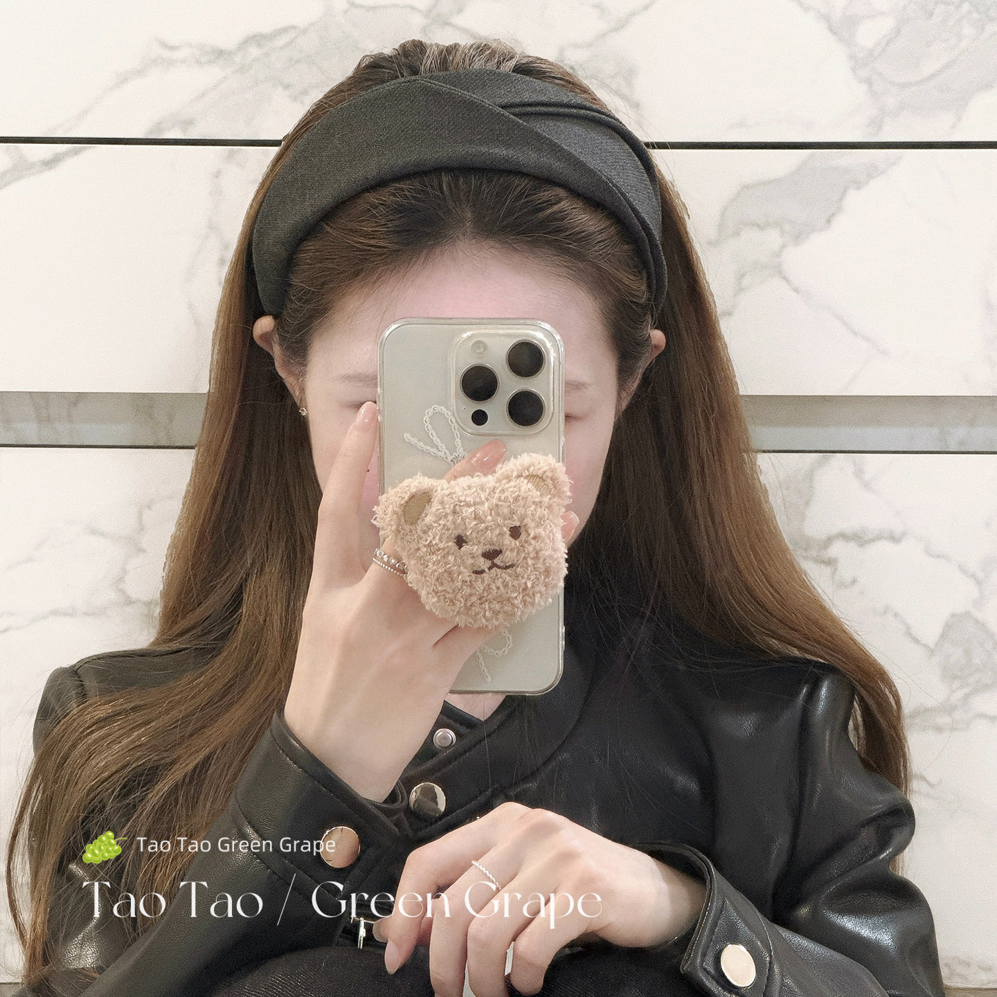 韩系气质灰色宽边针织发箍女高级感洋气时尚日常外戴高颅顶头箍饰