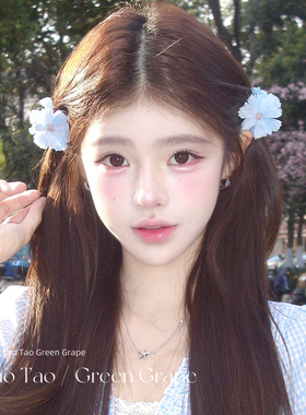 超仙蓝色花朵小号抓夹女2026巨好看海边度假风边夹侧边头花发夹饰