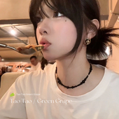 fever同款 黑玛瑙珍珠项链女轻奢小众高级气质黑色串珠锁骨链配饰