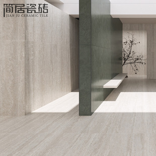 高级感无洞洞石木化石瓷砖酒店大堂卫生间餐厅背景墙墙砖600*1200