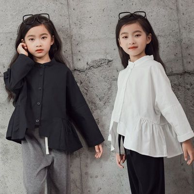 女童棉娃娃衫春秋立领衬衫