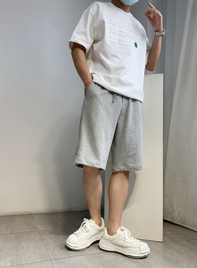 7号仓库昱本绿色T恤浮雕夏季短袖上衣圆领宽松潮款青年字母印花