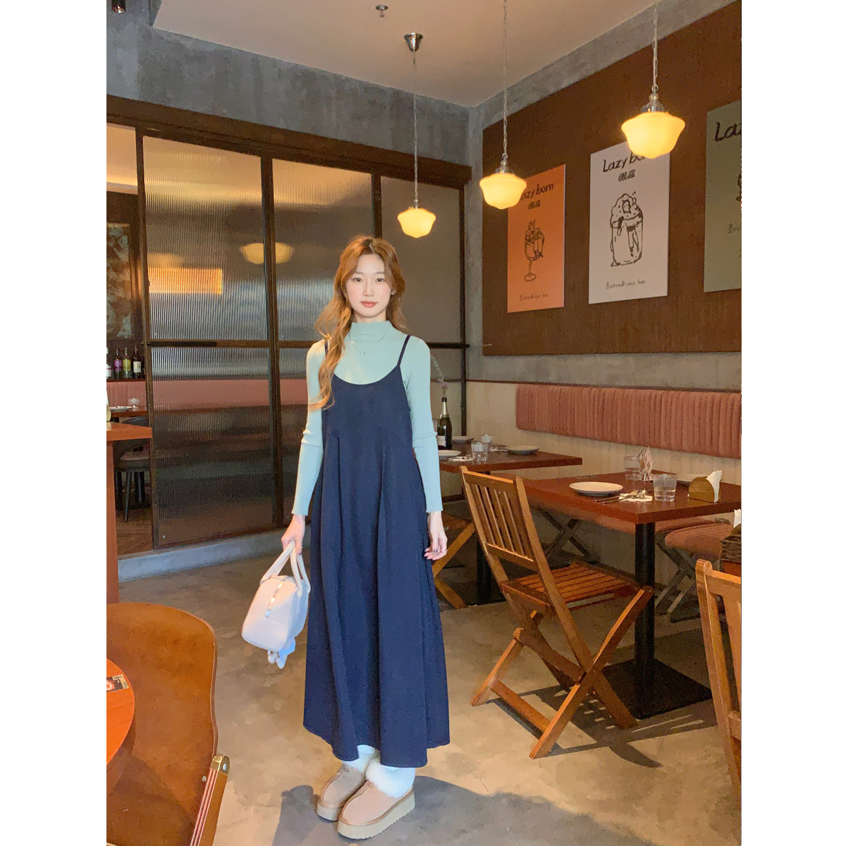 芝士兔自制 吊带连衣裙女2023新款韩系内搭A字裙小个子显瘦长裙子
