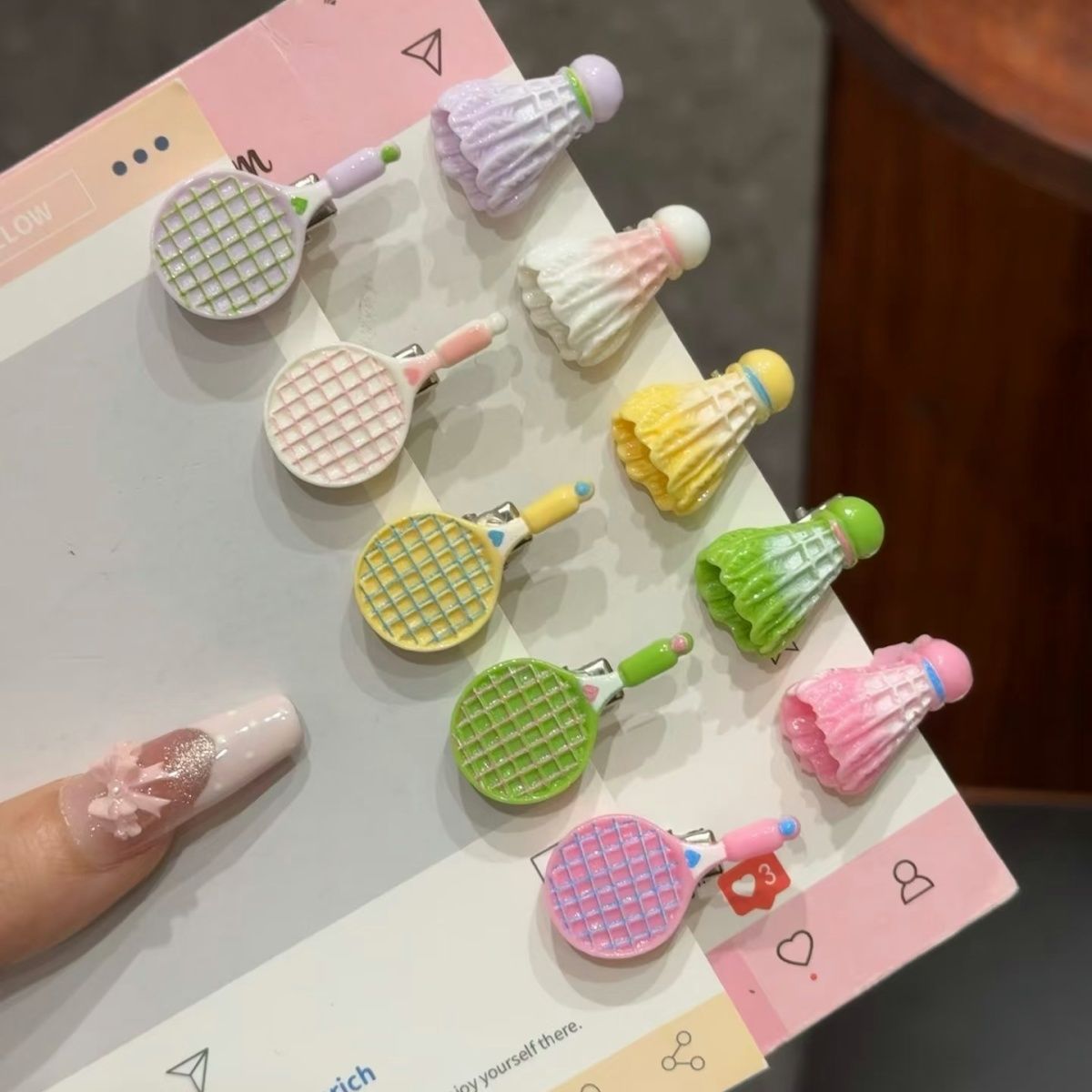 创意羽毛球小发夹可爱卡通趣味发卡少女心学生闺蜜刘海碎发侧边夹