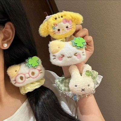 四叶草幸运小猫发圈发绳可爱卡通表情猫咪皮筋学生丸子头绳礼物