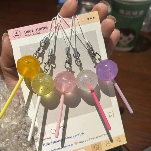 草莓青小红书同款夜光仿真棒棒糖