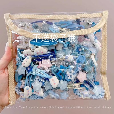 匡贝拉星星发夹云朵发卡头饰多巴胺蓝色系女童侧边碎发刘海夹子