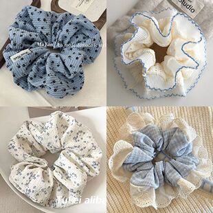 韩系小清新大肠发圈女2025新款侧马尾皮筋发绳高级感肥肠头绳头花