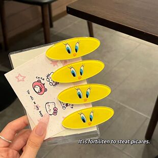 可爱韩版黄色眼睛鸭嘴夹甜妹卡通小黄鸭碎发侧边刘海夹ins风发夹
