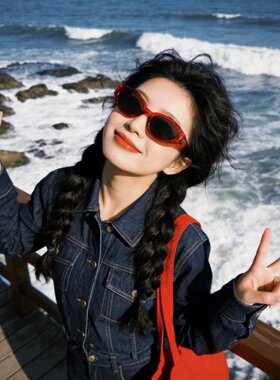 小脸紫外线防2026偏光感百搭显新款红色海边高级太阳眼镜墨镜眼镜