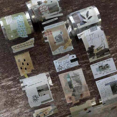 自由是旷野系列模切胶带贴纸复古高颜值手帐拼贴diy创意素材装饰