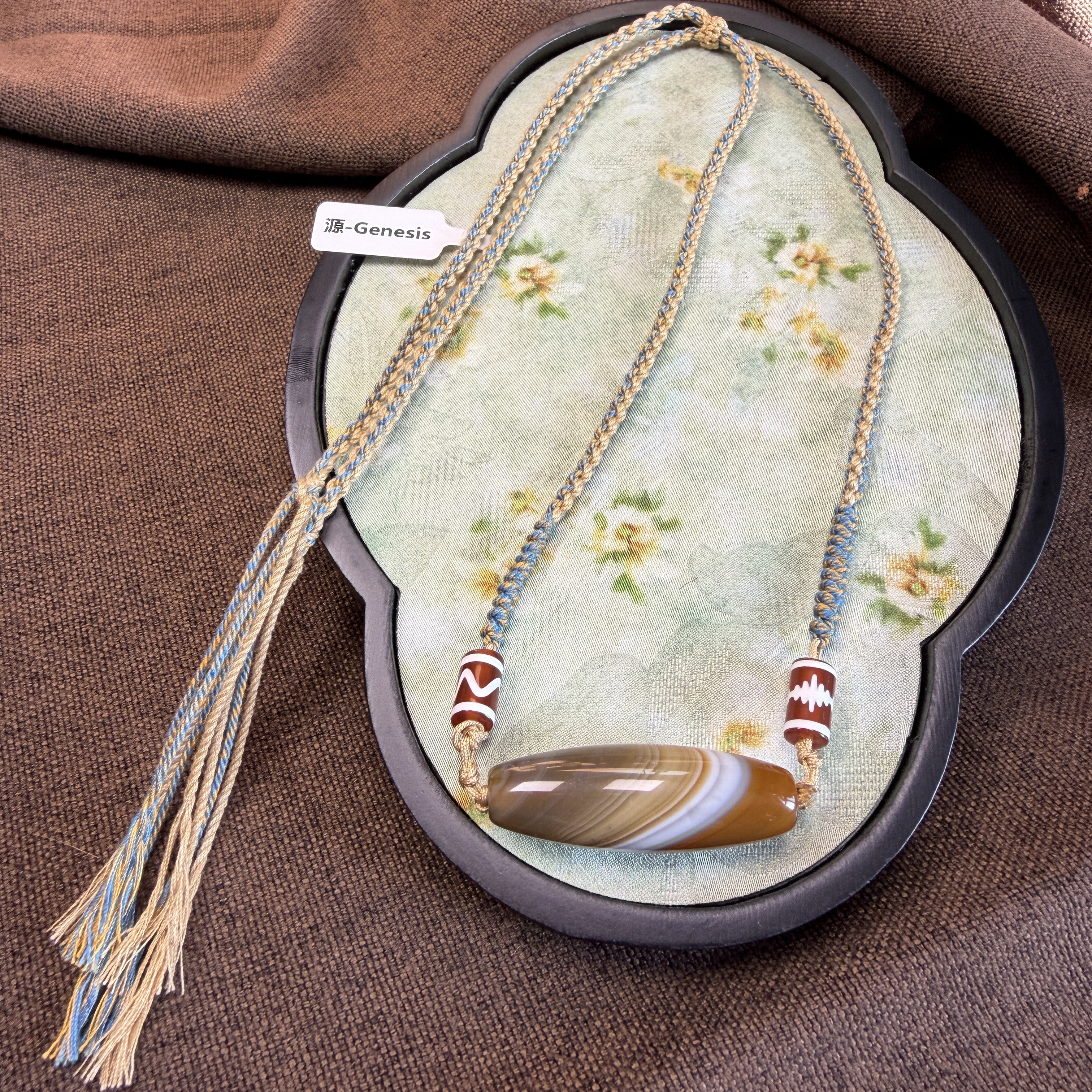 天然玛瑙天珠吊坠项链