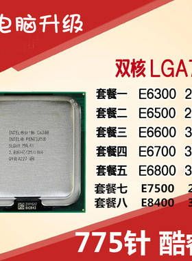 英特尔 775pin CPU 奔腾双核 E6300 E6500 E6600 E6700 E6800