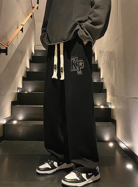 休闲裤子男款春夏季宽松直筒阔腿裤男士运动美式卫裤潮流百搭长裤