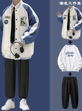 外套男潮飞行夹克男潮牌设计感高街美式棒球服男宽松搭配一套衣服