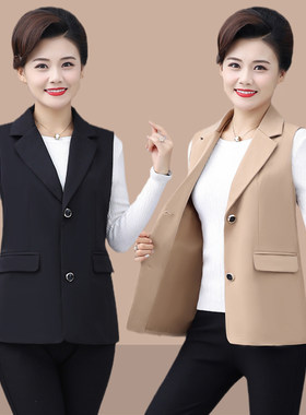 西装马甲女秋新款妈妈装坎肩外套