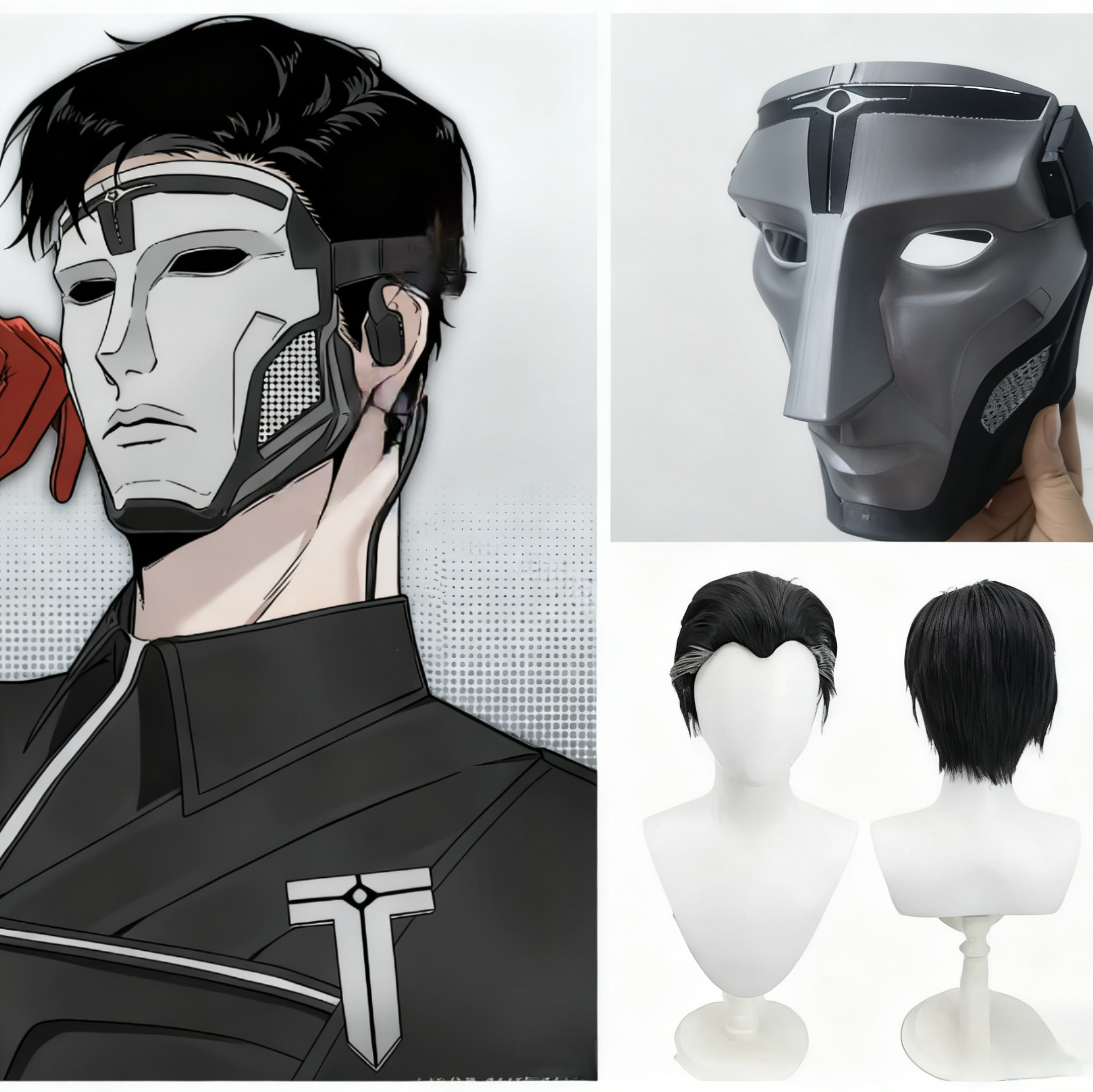 三角洲行动典狱长cos假发格赫罗斯面具动漫cosplay假毛道具大背头