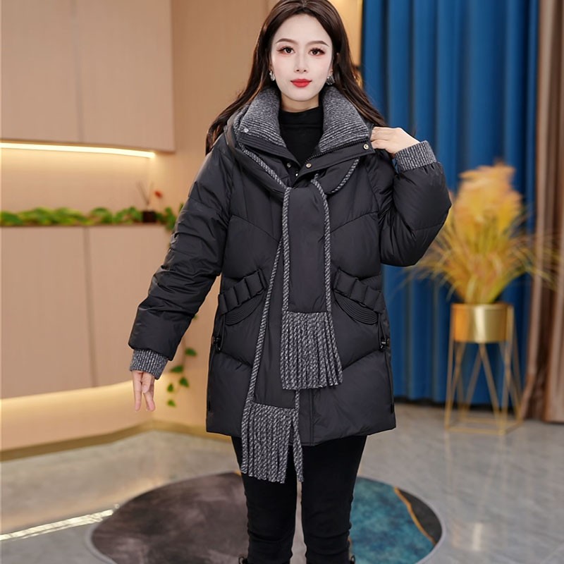2025冬季洋气妈妈装时尚立领羽绒服女中长款加厚保暖减龄气质外套